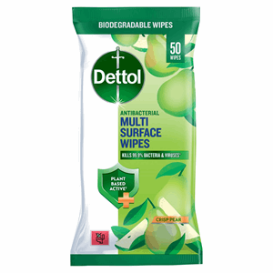Dettol Antibacterial Multi Surface Wipes Crisp Pear 50 Wipes Image