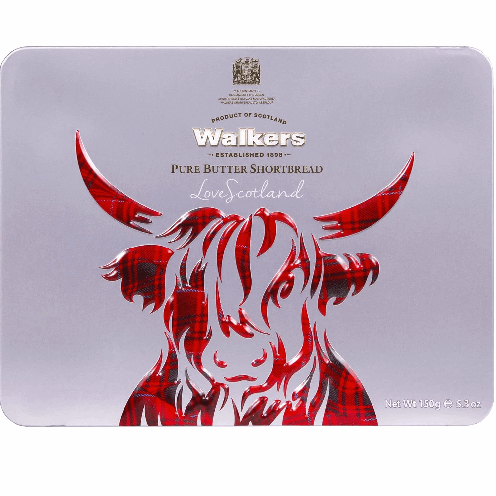 Walkers Highland Cow Tin Shortbread 150g by British Store Online