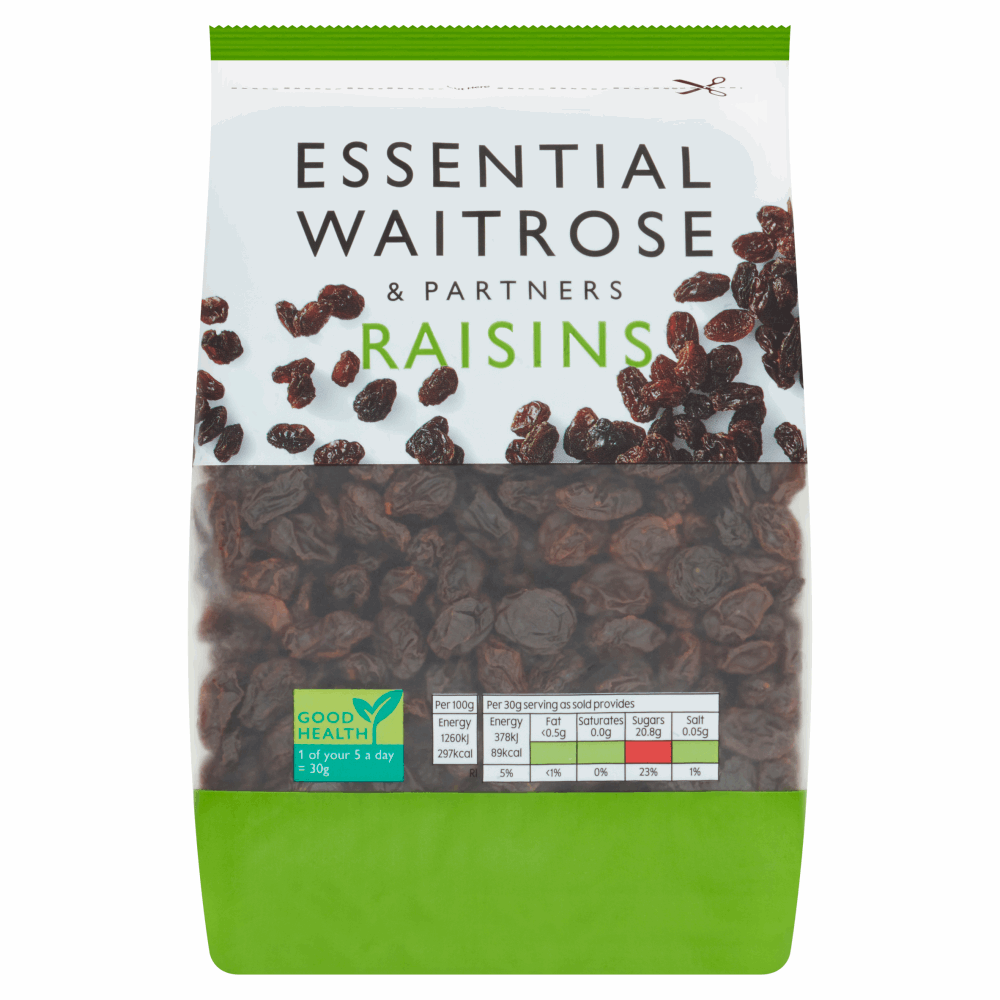 Essential Waitrose Raisins 500g by British Store Online