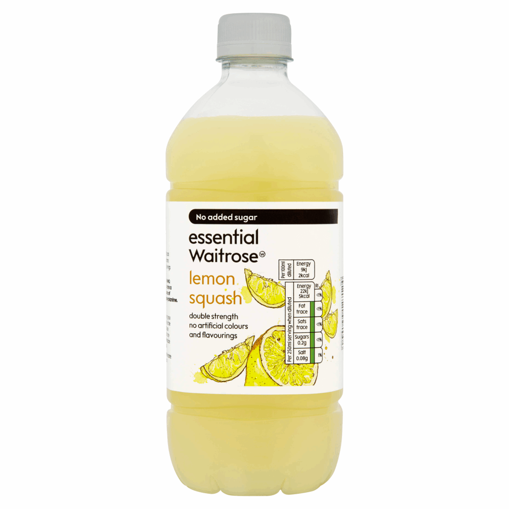 Essential Waitrose No Added Sugar Lemon Squash 750ml by British Store