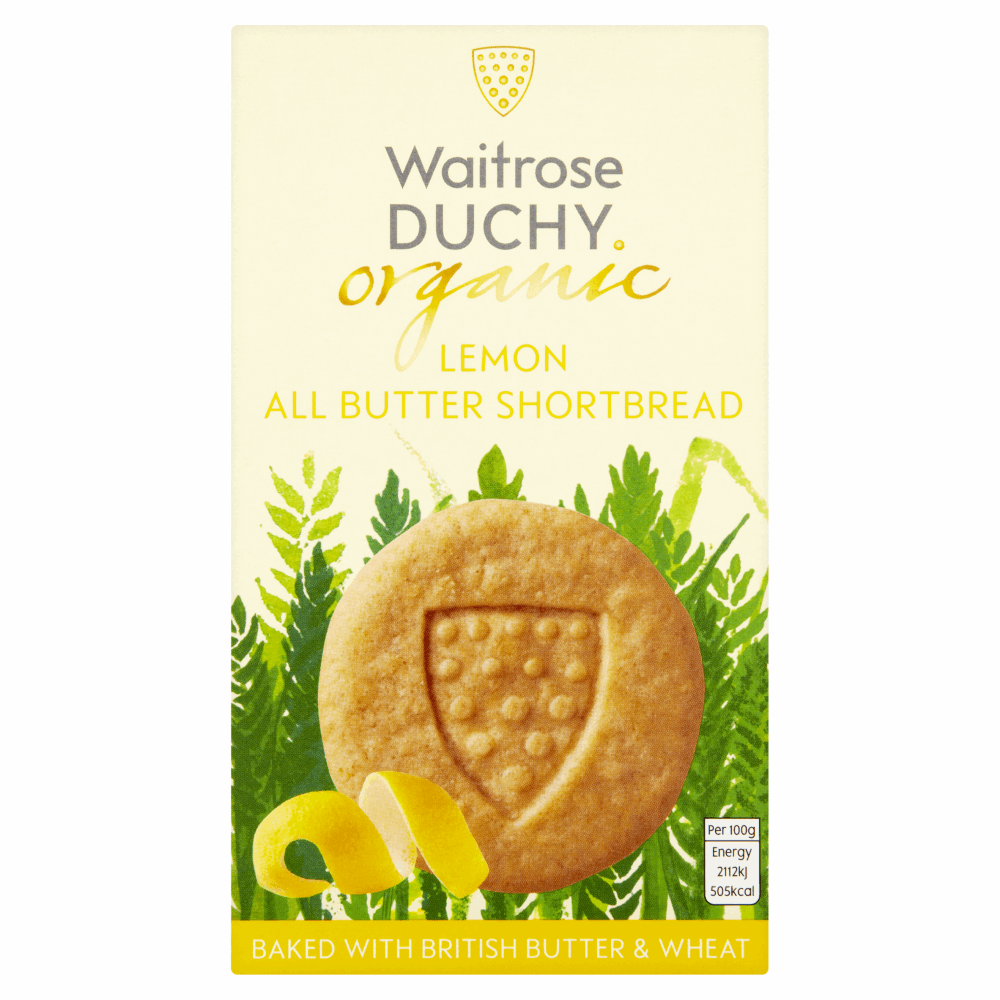 Waitrose Duchy Organic Lemon All Butter Shortbread 150g by British
