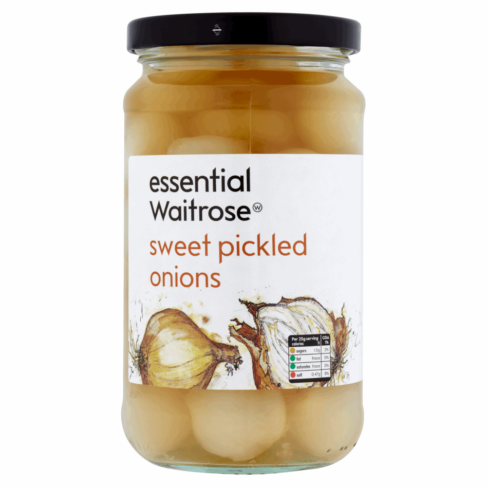 Essential Waitrose Sweet Pickled Onions 440g by British Store Online