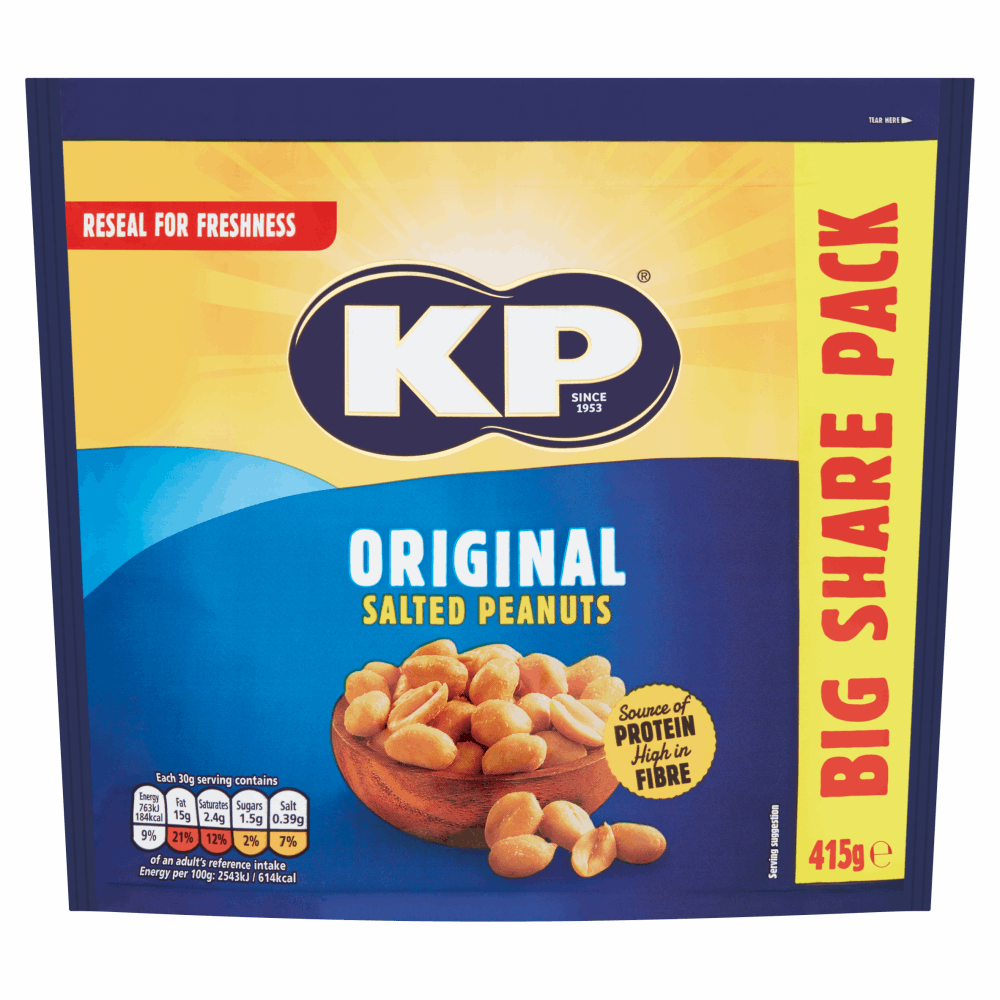 KP Original Salted Peanuts 415g by British Store Online