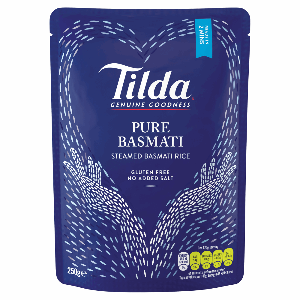Tilda Pure Basmati Steamed Basmati Rice 250g by British Store Online