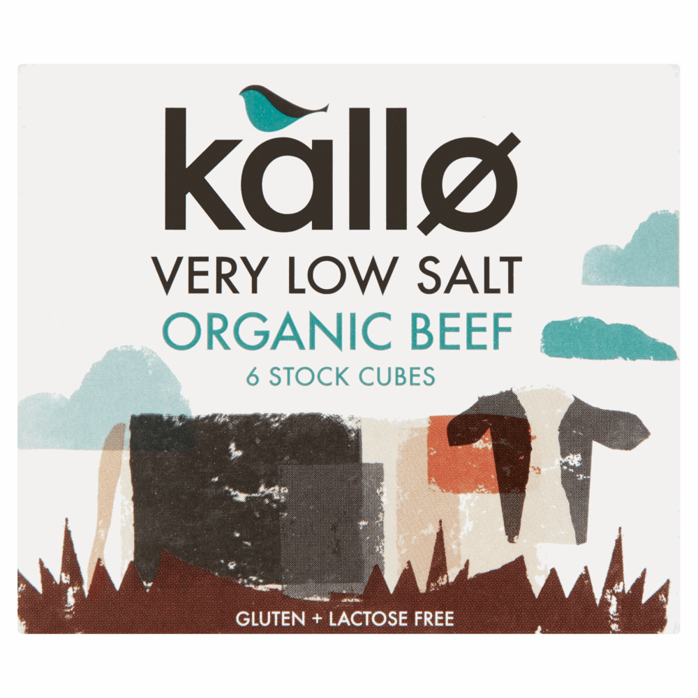 Kallo Org Beef Stock Cubes Low Salt 48g by British Store Online