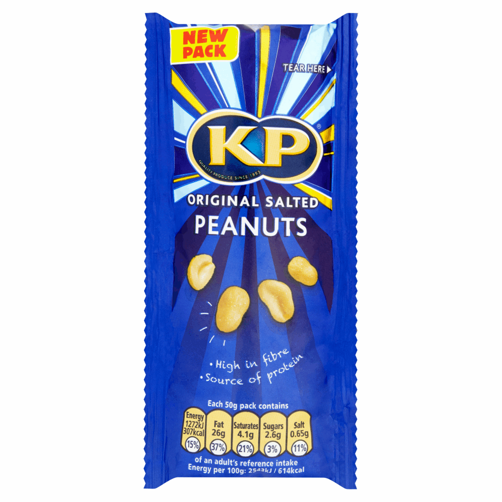 KP Original Salted Peanuts 50g by British Store Online