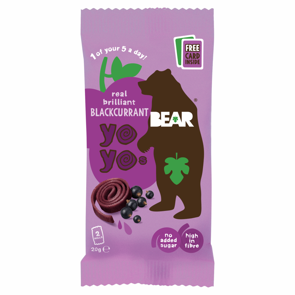 BEAR Blackcurrant Pure Fruit Yoyos 20g by British Store Online