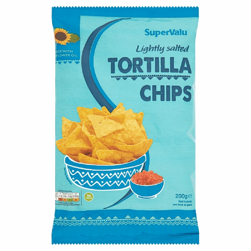 SuperValu Lightly Salted Tortilla Chips Bag 200g by British Store Online