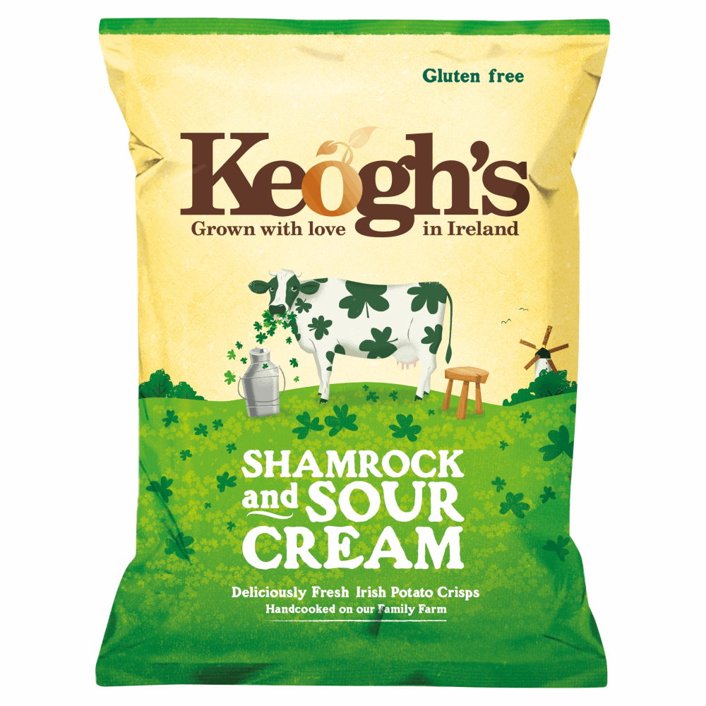 Keoghs Shamrock And Sour Cream Crisps 50g by British Store Online