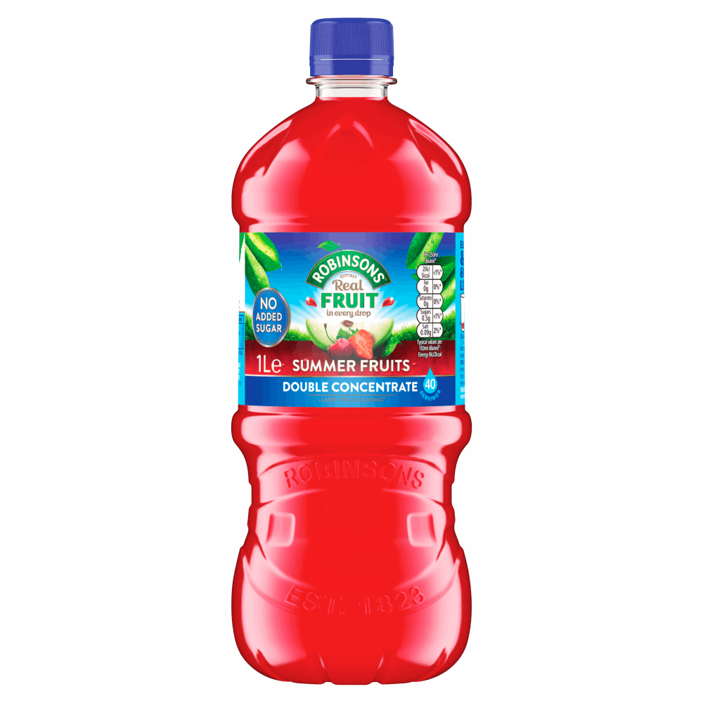 Robinsons Double Strength Summer Fruits No Added Sugar Squash 1ltr by
