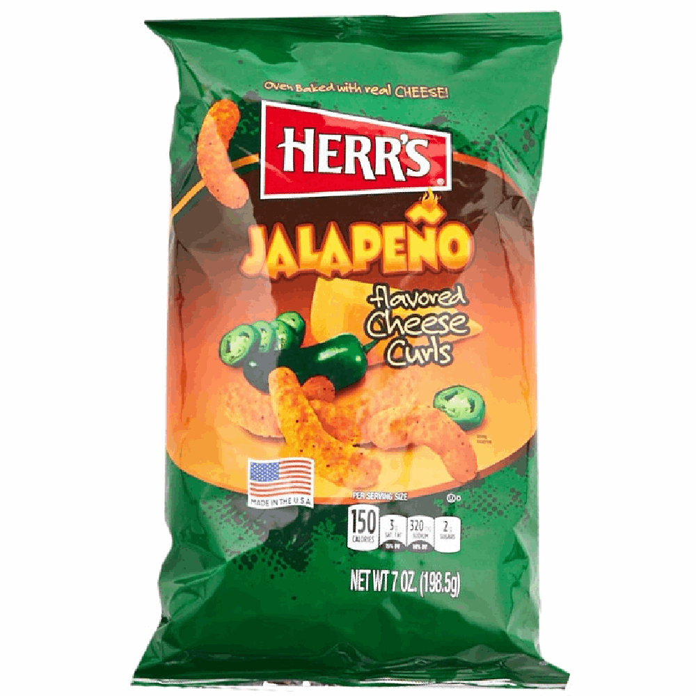 Herr's Jalapeno Poppers Cheese Curls 199gr. by British Store Online