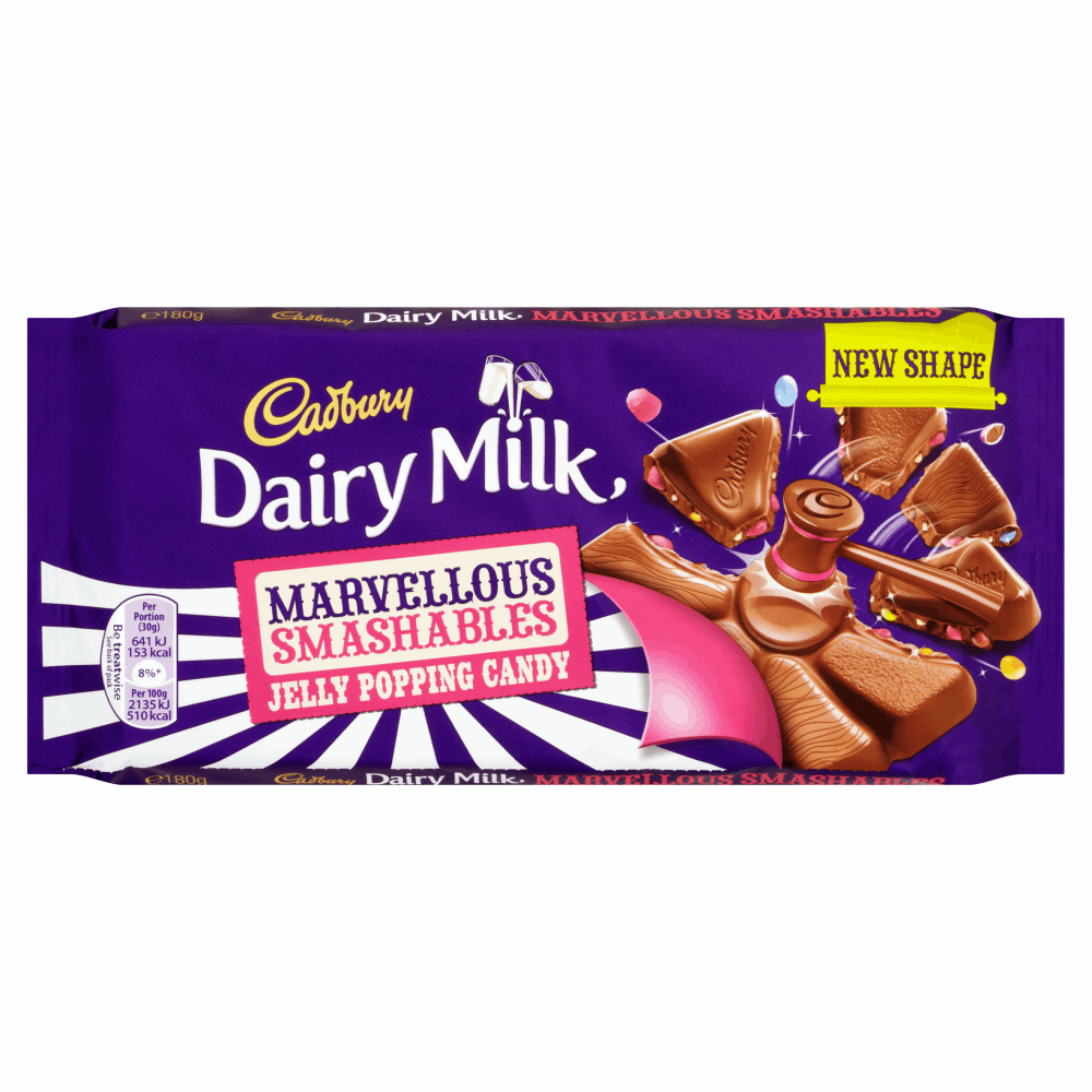 Cadbury Dairy Milk Marvellous Smashables Jelly Popping Candy 180g by