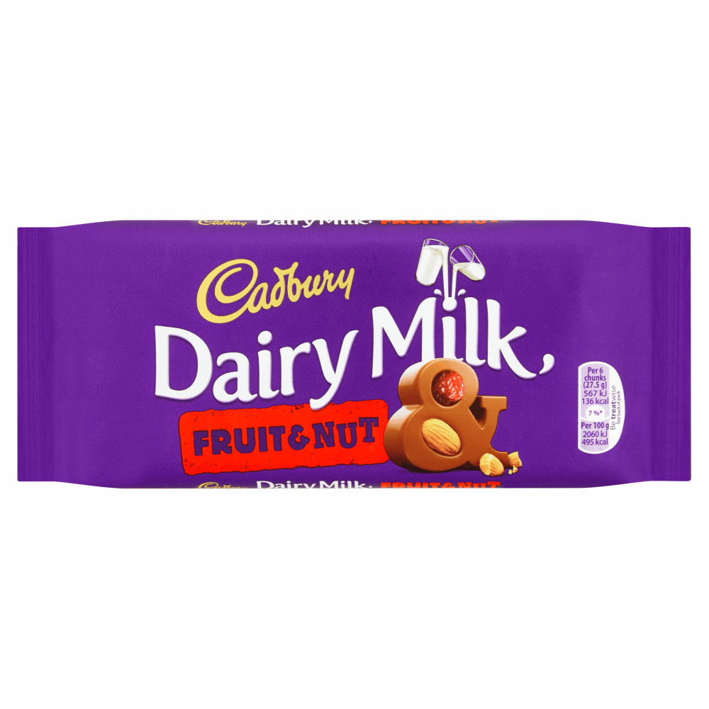 Cadbury Dairy Milk Fruit and Nut Chocolate Bar 110g by British Store Online
