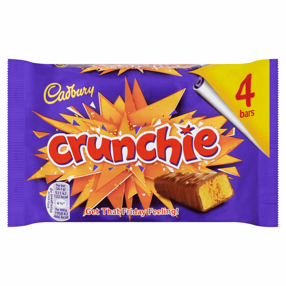 Cadbury Crunchie Chocolate Bar 4 Pack 104.4g by British Store Online