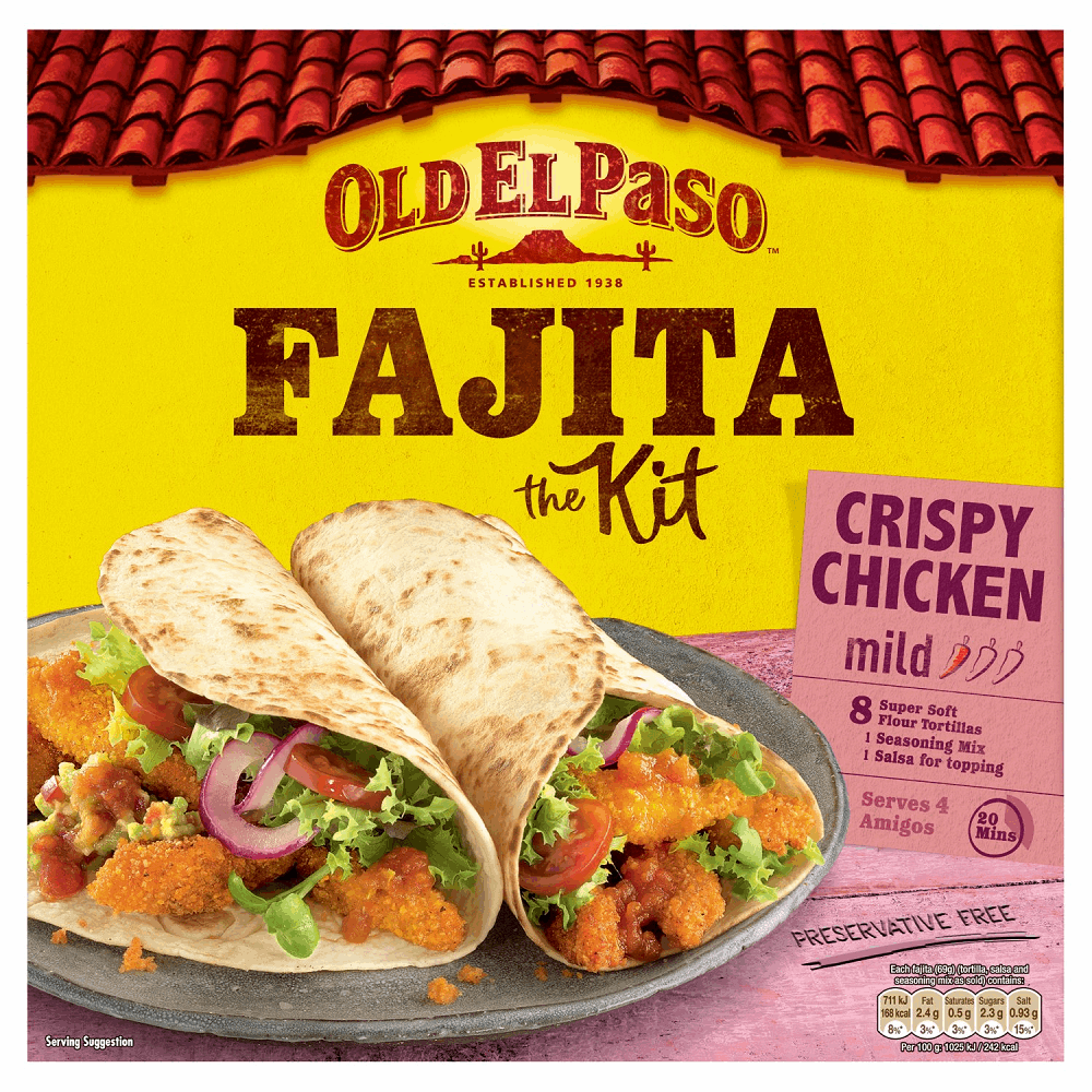 Old El Paso Oven Baked Fajita Kit Crispy Chicken 555g by British Store