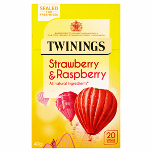 Twinings Strawberry & Raspberry 20 Single Tea Bags 40g Image