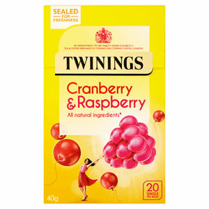 Twinings Cranberry & Raspberry 20 Single Tea Bags 40g Image