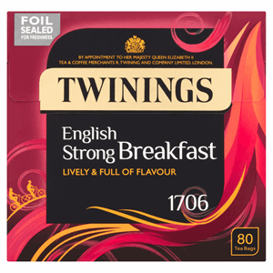 Twinings 1706 English Strong Breakfast 80 Tea Bags 250g Image