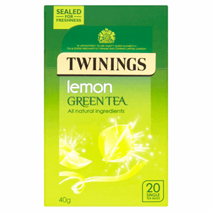 Twinings Lemon Green Tea 20 Single Tea Bags 40g Image