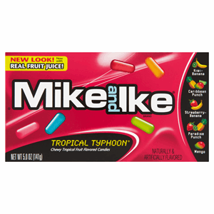 Mike and Ike Tropical Typhoon Chewy Tropical Fruit Flavoured Candies 141g Image