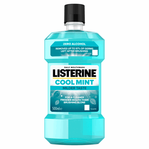 Listerine Essentials Cool Mint Milder Taste Mouthwash 500ml Image