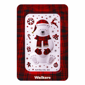Walkers Polar Bear Festive Shapes Shortbread Tin 250g Image