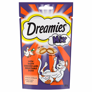 Dreamies Mix with Tasty Chicken and Delectable Duck 60g Image