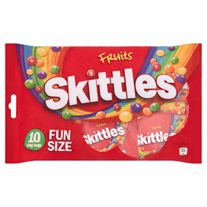 Skittles Fruits Sweets Fun Size Bags Multipack 10 x 18g Image