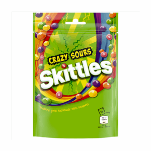 Skittles Vegan Chewy Crazy Sour Sweets Pouch 136g Image
