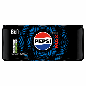 Pepsi Max No Sugar Cola Cans 8 x 330ml Image