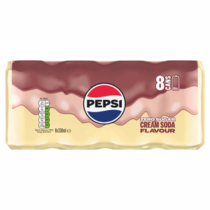 Pepsi Cream Soda Flavour Cans Sugar Free 8 x 330ml Image