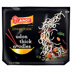 Amoy Straight to Wok Udon Thick Noodles 2 x 150g Image