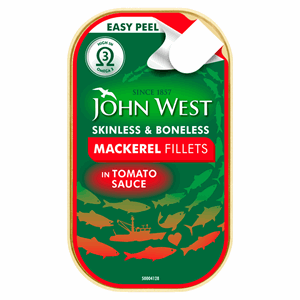 John West Mackerel Fillets in Tomato Sauce 115g Image