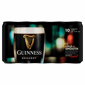 Guinness Draught Stout Beer 10 x 440ml Can Image