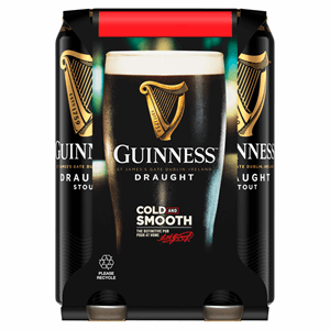 Guinness Draught Stout Beer 4 x 500ml Can Image
