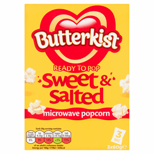 Butterkist Sweet & Salted Microwave Popcorn 3 x 60g Image