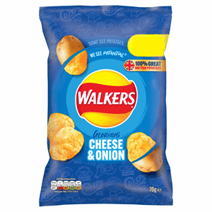 Walkers Crisps Cheese & Onion Sharing 70g Image