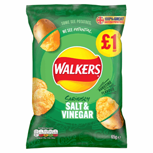 Walkers Crisps Salt & Vinegar £1 65g Image
