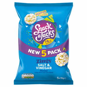 Snack A Jacks Rice Cakes Salt & Vinegar 5x19g Image