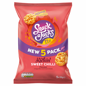 Snack A Jacks Rice Cakes Sweet Chilli 5x19g Image