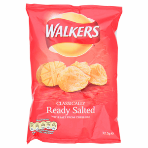 Walkers Ready Salted Crisps 32.5g Image