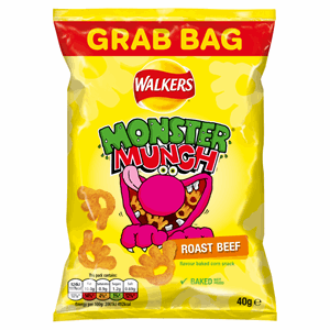 Walkers Monster Munch Roast Beef Snacks 40g Image