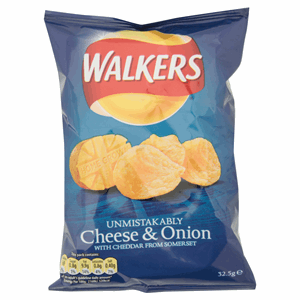 Walkers Cheese & Onion Crisps 32.5g Image