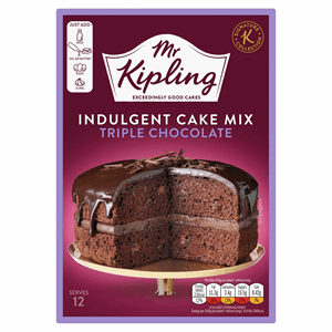 Mr Kipling Indulgent Cake Mix Triple Chocolate 416g Image