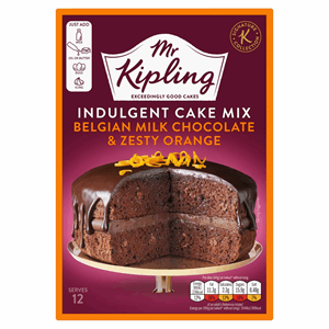 Mr Kipling Indulgent Cake Mix Belgian Milk Chocolate & Zesty Orange 416g Image