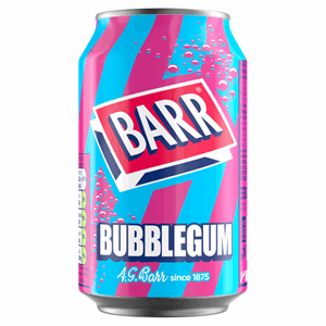 Barr Bubblegum Flavoured Fizzy Drink 330ml Can Image