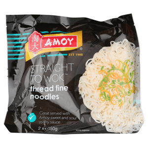 Amoy Straight to Wok Thread Fine Noodles 2 x 150g Image