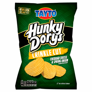 Tayto Hunky Dorys Crinkle Cut Cheddar Cheese & Spring Onion Flavour Potato Crisps 135g Image