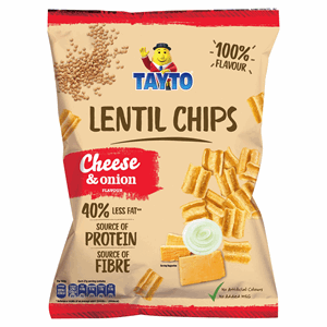 Tayto Lentil Chips Cheese & Onion 110g Image