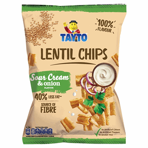Tayto Lentil Chips Sour Cream & Onion 110g Image